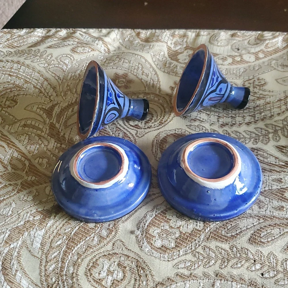 Blue Ceramic Tagine Set Of 2